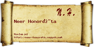 Neer Honoráta névjegykártya